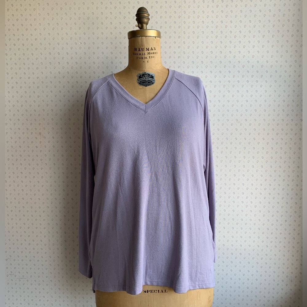 Banana Republic Long Sleeve Jersey V Neck Tunic Top sz Large TP3